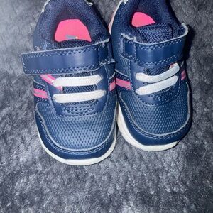 Carter’s infant Sz3  Navy and Pink Athletic Sneakers - Velcro Closure